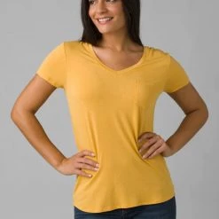 PrAna Women's Foundation Short Sleeve V-Neck