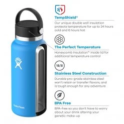 Hydro Flask Wide Mouth 32oz Bottle W/ Straw Lid